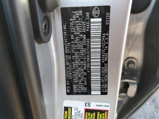 4T1B61HK8JU144582 - 2018 TOYOTA CAMRY XSE GRAY photo 13