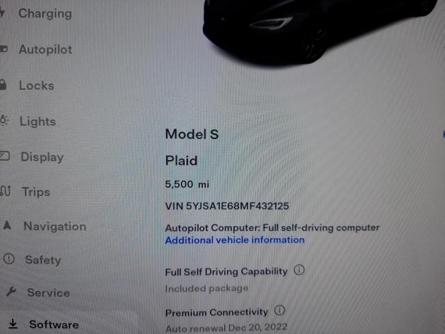 5YJSA1E68MF432125 - 2021 TESLA MODEL S Qara foto 9