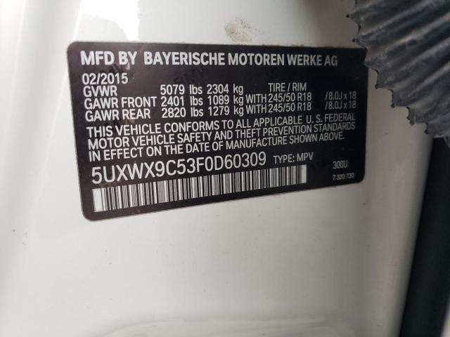 5UXWX9C53F0D60309 - 2015 BMW X3 XDRIVE2 WHITE photo 13