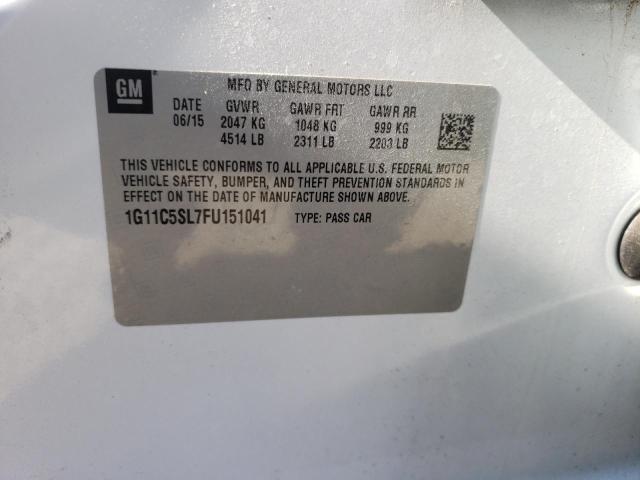 1G11C5SL7FU151041 - 2015 CHEVROLET MALIBU 1LT 白色 照片 12