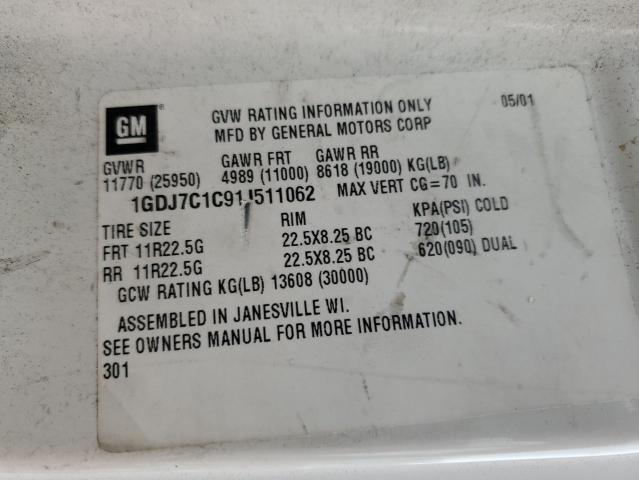 1GDJ7C1C91J511062 - 2001 GMC T-SERIES F WHITE photo 12