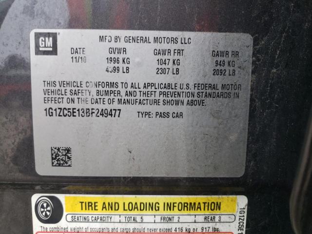 1G1ZC5E13BF249477 - 2011 CHEVROLET MALIBU 1LT 灰色 照片 13