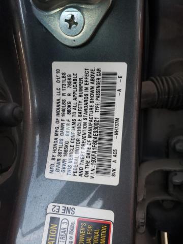 19XFA1F60AE030021 - 2010 HONDA CIVIC LX-S GRAY photo 13