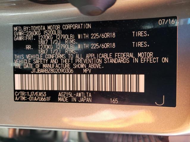 JTJBARBZ8G2090306 - 2016 LEXUS NX 200T BA SILVER photo 12