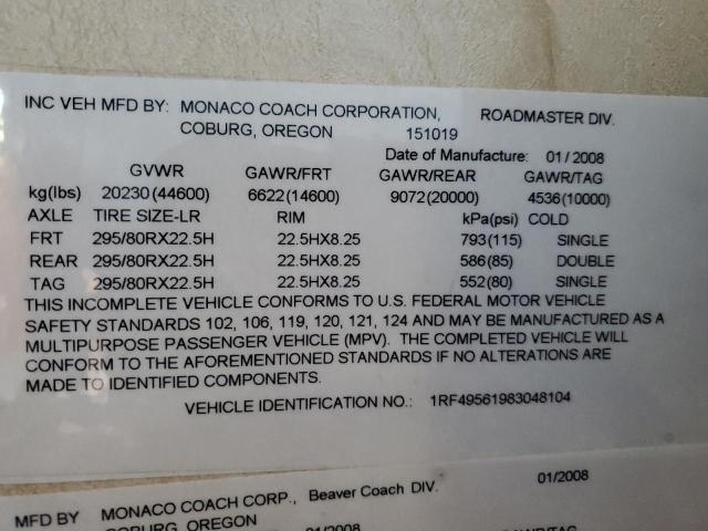 1RF49561983048104 - 2008 ROADMASTER RAIL MTRHM 双色 照片 10