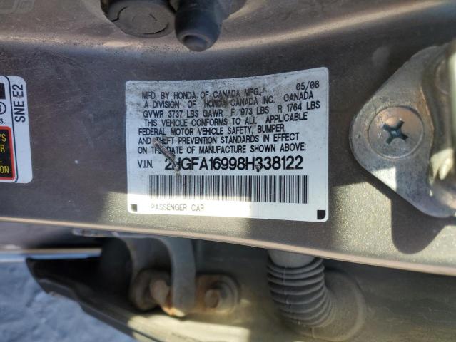 2HGFA16998H338122 - 2008 HONDA CIVIC EXL Yaşıl foto 12