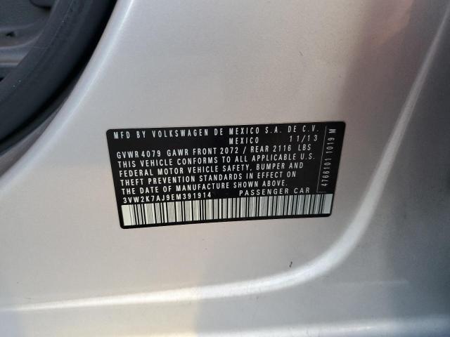 3VW2K7AJ9EM391914 - 2014 VOLKSWAGEN JETTA BASE SILVER photo 13