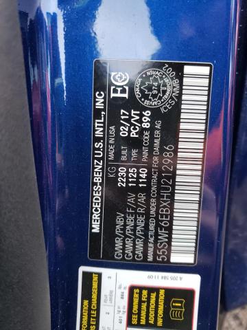 55SWF6EBXHU212986 - 2017 MERCEDES-BENZ C 43 4MATI BLUE photo 13