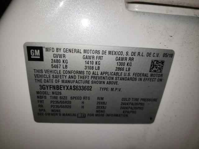 3GYFNBEYXAS633602 - 2010 CADILLAC SRX PERFOR 白色 照片 13