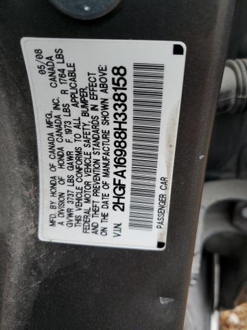 2HGFA16988H338158 - 2008 HONDA CIVIC EXL Boz foto 12