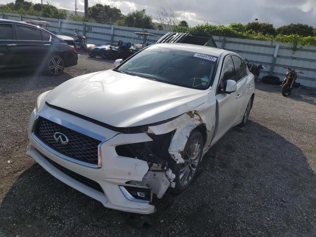 JN1EV7AP5KM540891 - 2019 INFINITI Q50 LUXE WHITE photo 1