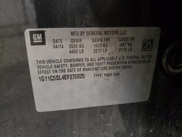 1G11C5SL4EF276825 - 2014 CHEVROLET MALIBU 1LT შავი ფოტო 12
