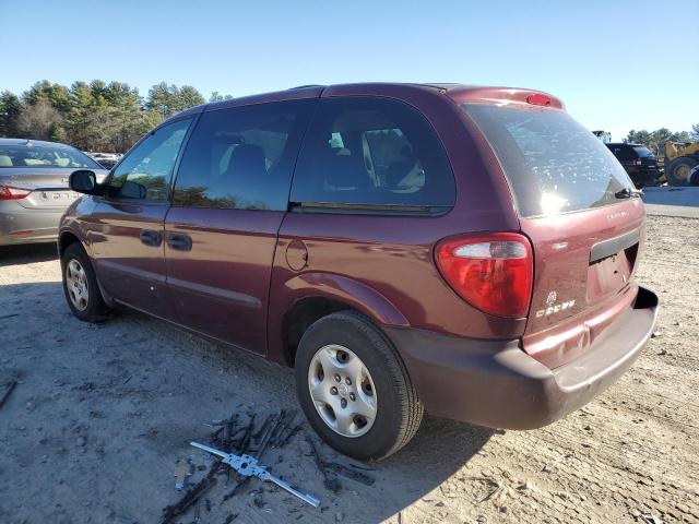 1B4GP25B52B647420 - 2002 DODGE CARAVAN SE BURGUNDY photo 2