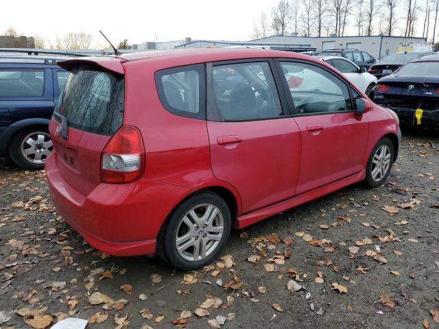 JHMGD38607S036605 - 2007 HONDA FIT S RED photo 3