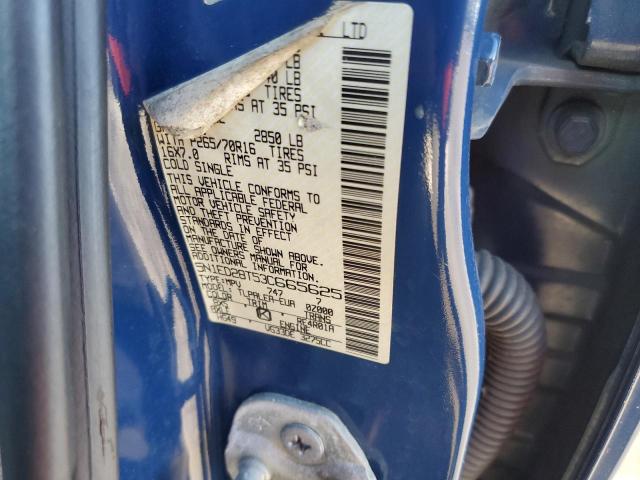 5N1ED28T53C665625 - 2003 NISSAN XTERRA BLUE photo 12