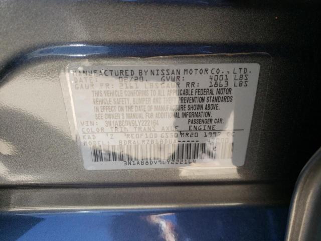 3N1AB8DV9LY222164 - 2020 NISSAN SENTRA SR GRAY photo 12