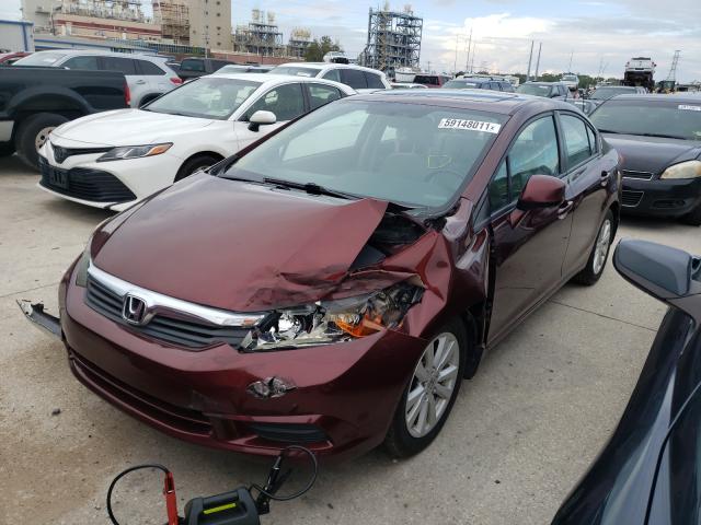 19XFB2F94CE047274 - 2012 HONDA CIVIC EXL ბურგუნდია ფოტო 2