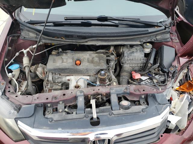 19XFB2F94CE047274 - 2012 HONDA CIVIC EXL ბურგუნდია ფოტო 7