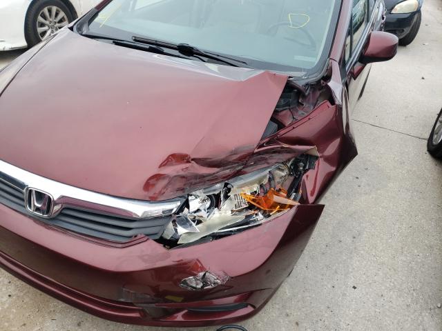 19XFB2F94CE047274 - 2012 HONDA CIVIC EXL ბურგუნდია ფოტო 9