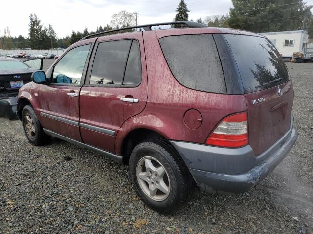 4JGAB54E0XA133682 - 1999 MERCEDES-BENZ ML 320 BURGUNDY photo 2