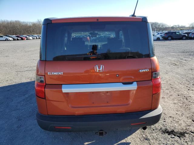 5J6YH2H77AL003285 - 2010 HONDA ELEMENT EX ORANGE photo 6