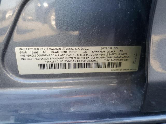 3VWDA71KX9M063251 - 2009 VOLKSWAGEN GLI ნაცრისფერი ფოტო 12