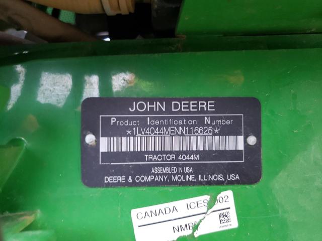 1LV4044MENN116625 - 2022 JOHN DEERE 4044M GREEN photo 10