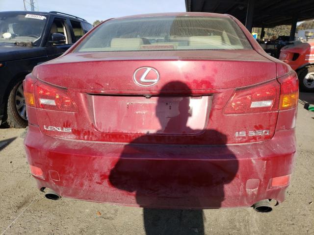 JTHBE262X65007238 - 2006 LEXUS IS 350 MAROON photo 6