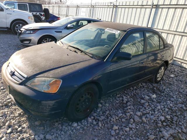 2HGES165X3H587981 - 2003 HONDA CIVIC LX BLUE photo 1