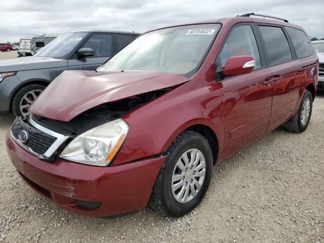 KNDMG4C71C6489927 - 2012 KIA SEDONA LX RED photo 1