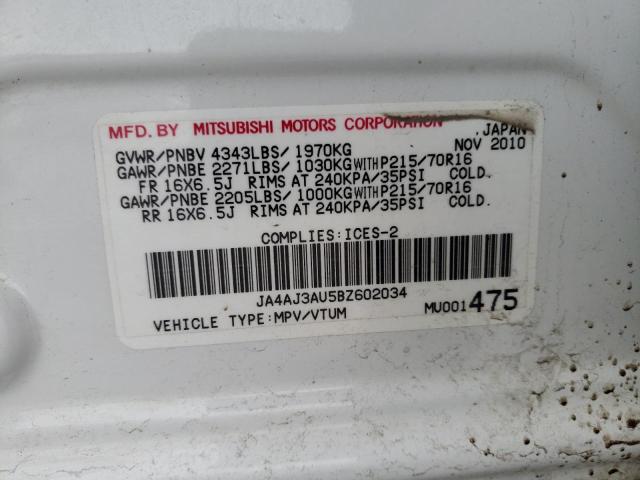 JA4AJ3AU5BZ602034 - 2011 MITSUBISHI RVR SE WHITE photo 13