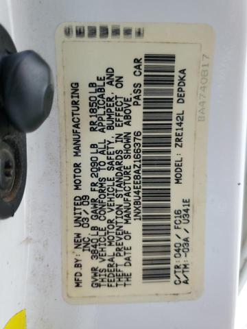 1NXBU4EE8AZ166376 - 2010 TOYOTA COROLLA BA 白色 照片 12