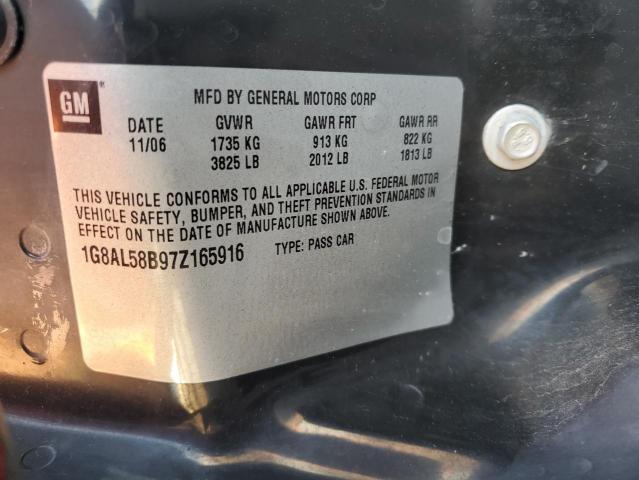 1G8AL58B97Z165916 - 2007 SATURN ION LEVEL BLACK photo 12