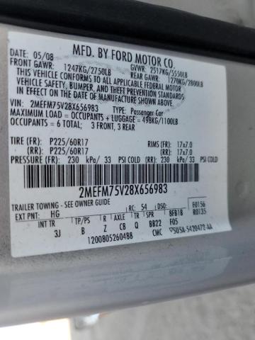 2MEFM75V28X656983 - 2008 MERCURY MARQUIS SILVER photo 12