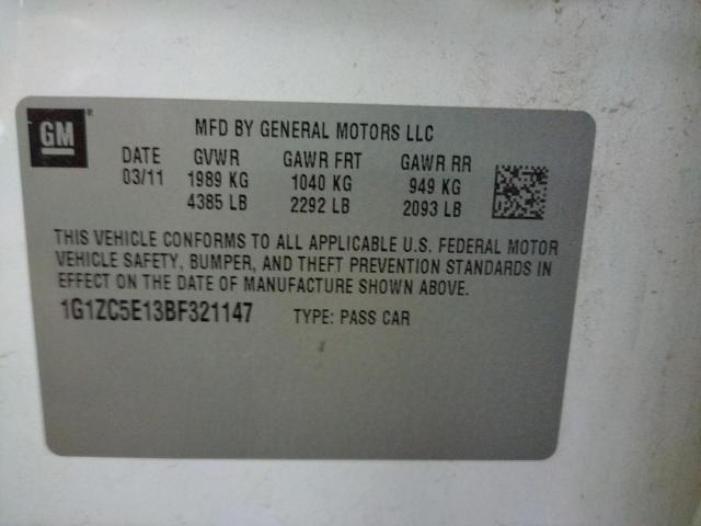 1G1ZC5E13BF321147 - 2011 CHEVROLET MALIBU 1LT 白色 照片 12