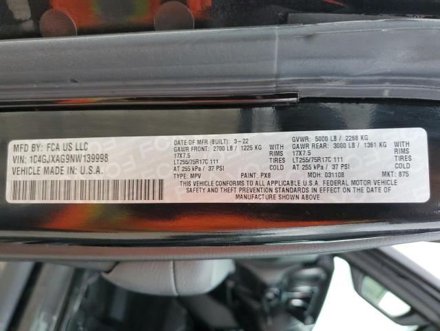 1C4GJXAG9NW139998 - 2022 JEEP WRANGLER S 黑色 照片 12