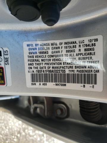 19XFA1F99AE022705 - 2010 HONDA CIVIC EXL فضي صورة 12