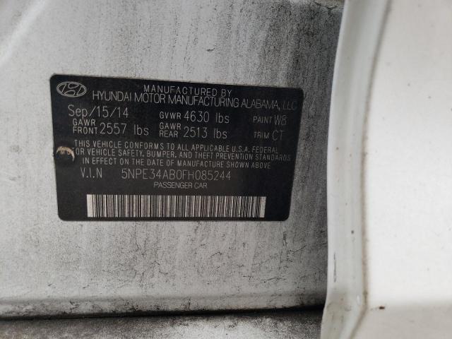 5NPE34AB0FH085244 - 2015 HYUNDAI SONATA SPO WHITE photo 12