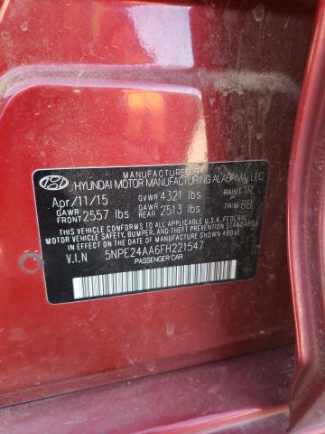 5NPE24AA6FH221547 - 2015 HYUNDAI SONATA ECO MAROON photo 12