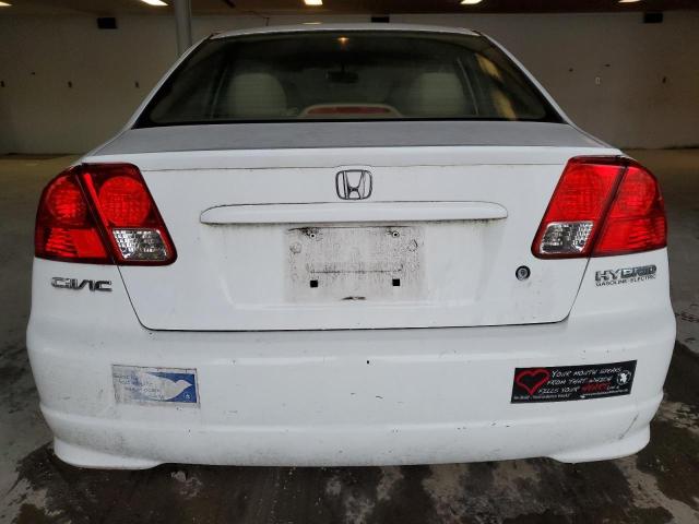 JHMES96614S018810 - 2004 HONDA CIVIC HYBR WHITE photo 6