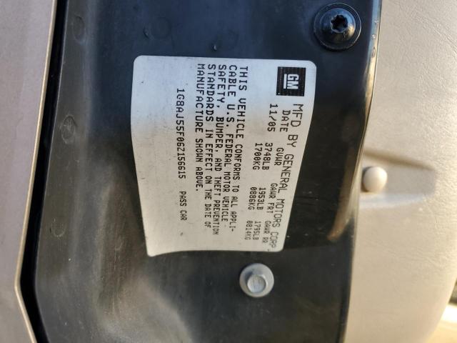 1G8AJ55F06Z156615 - 2006 SATURN ION LEVEL ოქროსფერი ფოტო 12