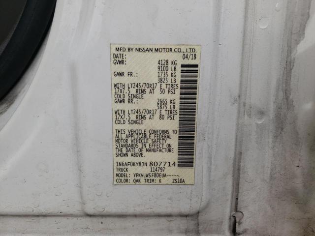 1N6AF0KY8JN807714 - 2018 NISSAN NV 2500 S WHITE photo 13