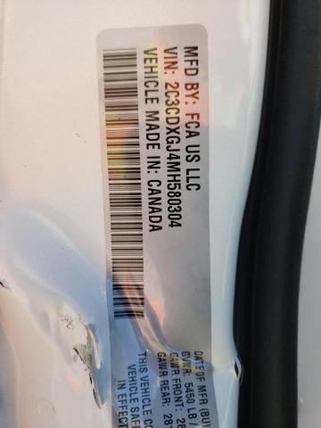 2C3CDXGJ4MH580304 - 2021 DODGE CHARGER SC WHITE photo 12