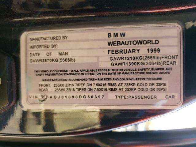 WBAGJ01090DG50397 - 1999 BMW 750IL BLACK photo 12