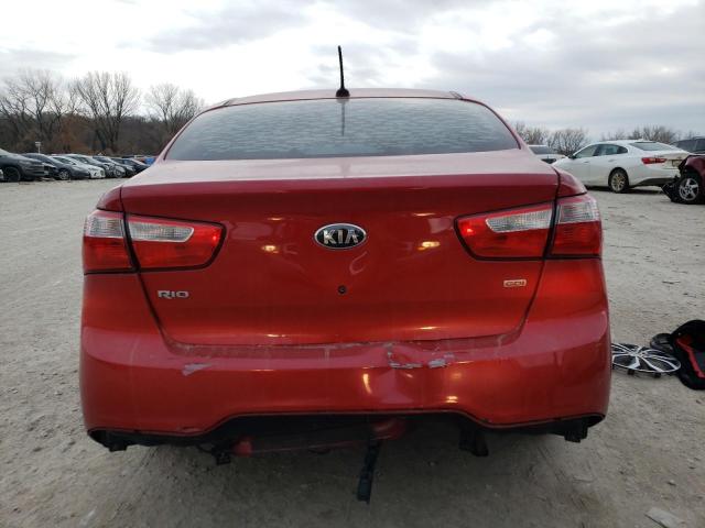 KNADM4A37E6400175 - 2014 KIA RIO LX RED photo 6