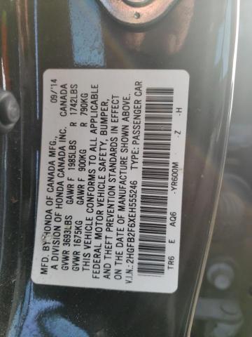 2HGFB2F6XEH555246 - 2014 HONDA CIVIC HF GRAY photo 12