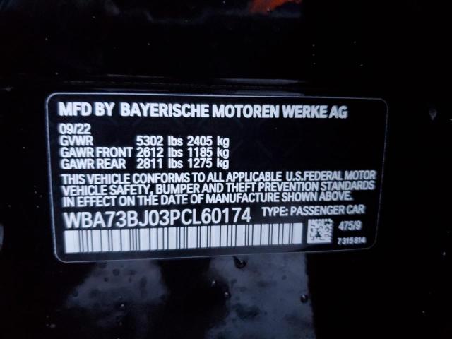 WBA73BJ03PCL60174 - 2023 BMW 540 XI BLACK photo 13