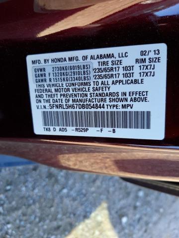 5FNRL5H67DB054844 - 2013 HONDA ODYSSEY EX RED photo 13