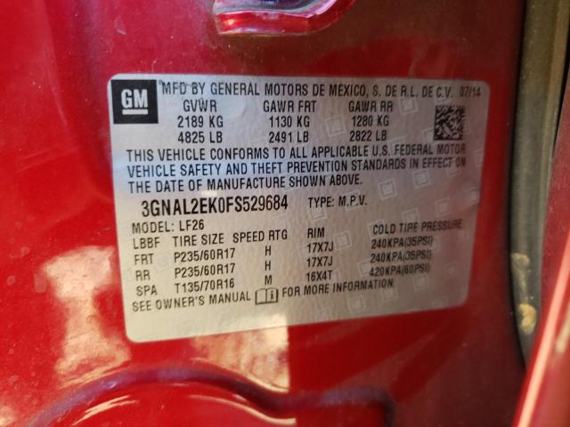 3GNAL2EK0FS529684 - 2015 CHEVROLET CAPTIVA LS 红色 照片 13