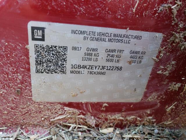 1GB4KZEY7JF122758 - 2018 CHEVROLET 3500 RED photo 12